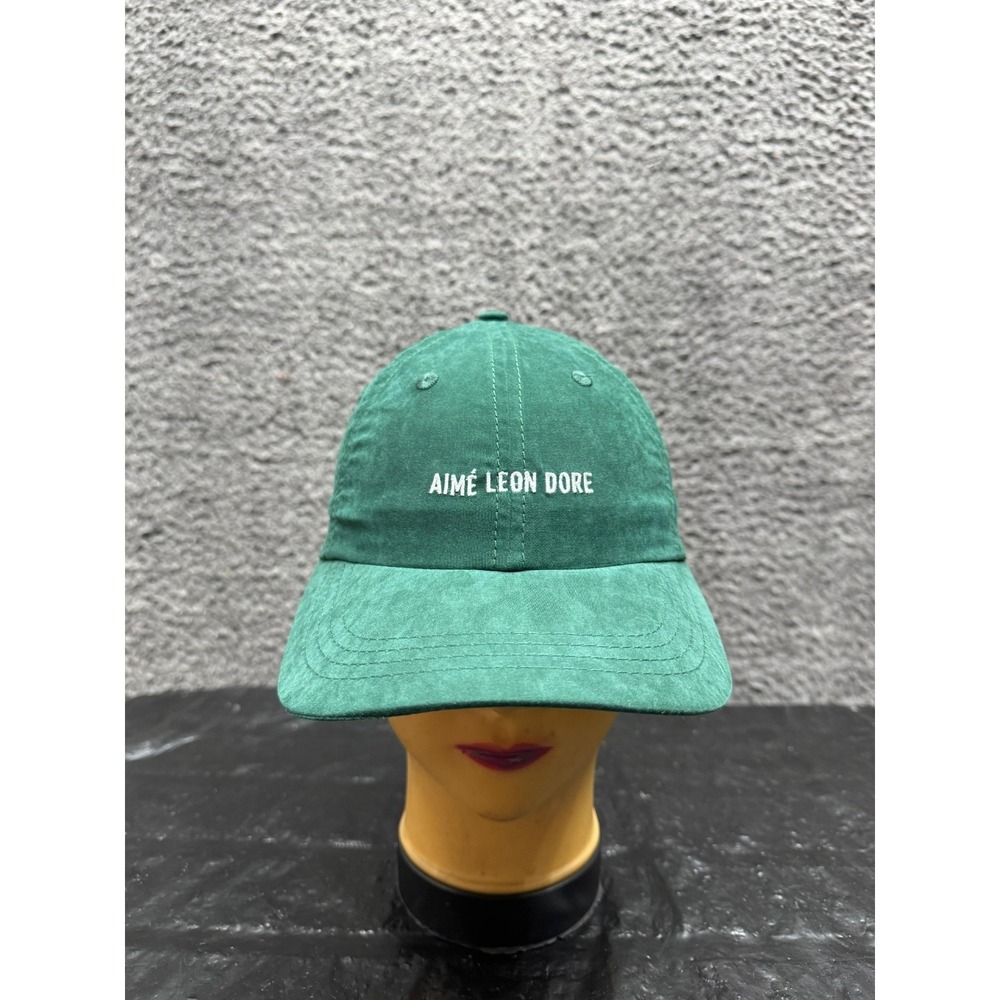 Aimé‎ Leon Dore Logo Embroidered Brushed Nylon Strapback Hat Green Mens One Size